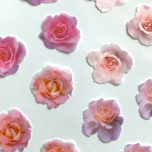 Edible Pre-Cut Wafer Paper Pink/Blush Roses
