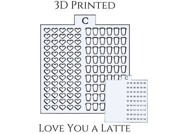 Love You a Latte Sprinkle Stencil--3D Printed