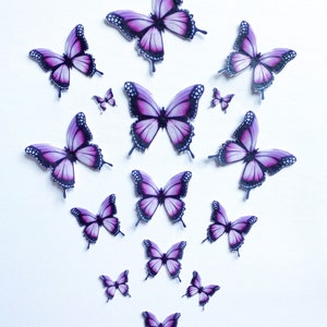 Edible Purple and Black Butterflies--14 PreCut 3D Edible Butterflies