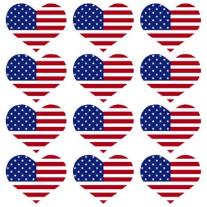 Edible Pre-Cut Flag Hearts-Edible Wafer Paper