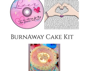 Crumbs DIY Burn Away Cake Kit--Taylor Swift Lover CD and Heart Hands--Choose which to burn away and which to reveal