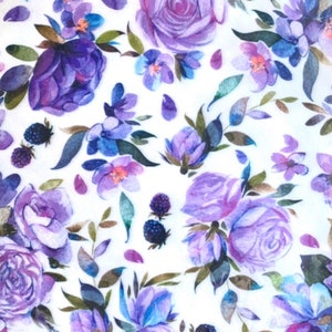 Purple Roses and Berries Floral Edible Paper