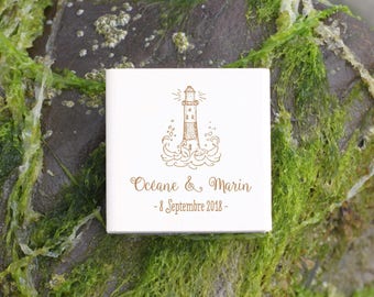 Lighthouse weddin stamp