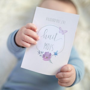 Card stage baby birth at 1 year old pink or blue image 8