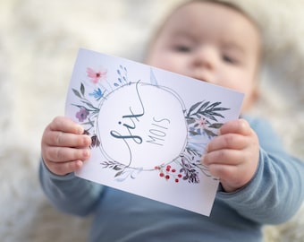 15 Cartes Etapes Bébé Bleue