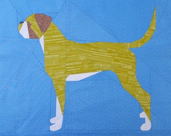 Boxer Dog Foundation Paper Pieced Quilt Pattern