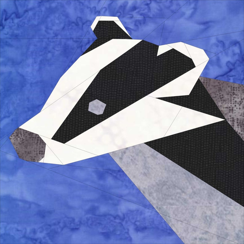 Badger A Foundation Paper Pieced Woodland Quilt Pattern 12 Inch image 1