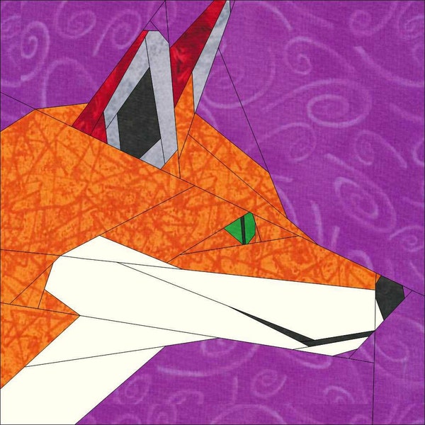 The Cunning Mr Fox  Foundation Paper Pieced 12 Inch Quilt Pattern