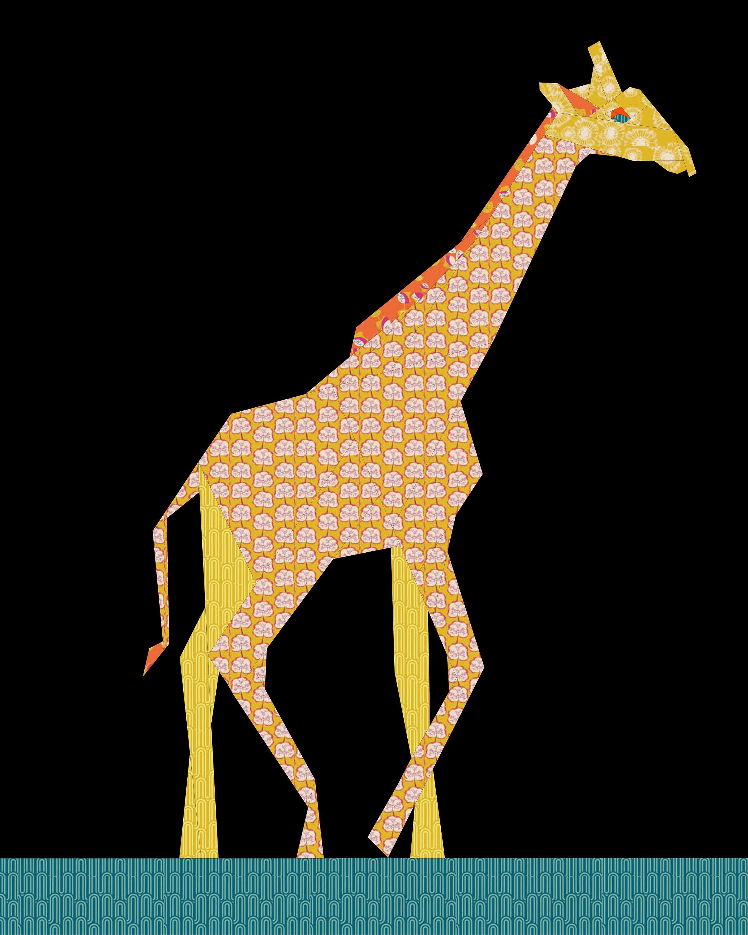 Giraffe A Foundation Paper Pieced Safari Quilt Pattern 24 X Etsy UK