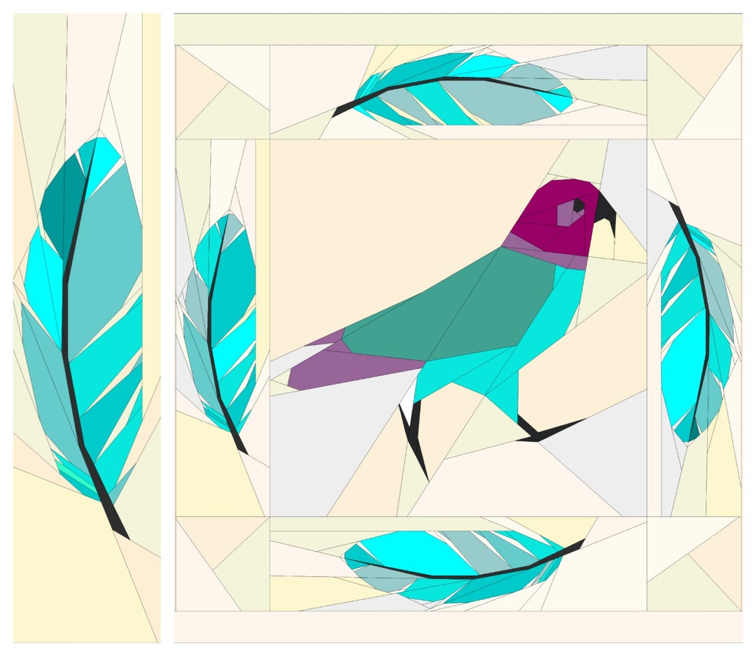 Feather Border- A Foundation Paper Pieced Quilt Block Pattern 3 X 12 ...