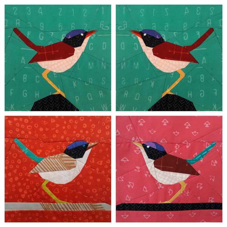 Wren Bird Quilt Pattern Bundle Foundation Paper Pieced 6 inch 12 inch image 10