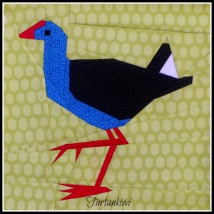 Pukeko 12 Inch Foundation Paper Pieced New Zealand Bird Quilt Pattern