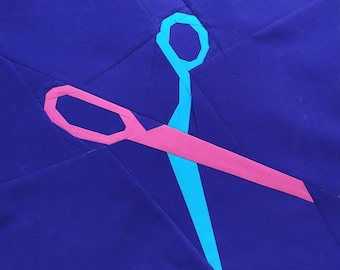 Open Scissors Foundation, motif de courtepointe en morceaux, modèle 10 et 15 pouces
