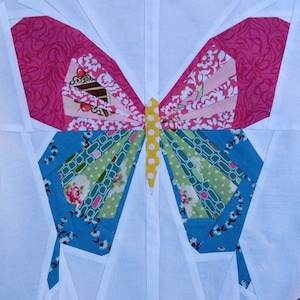 Butterfly Foundation Paper Pieced Quilt Pattern image 1