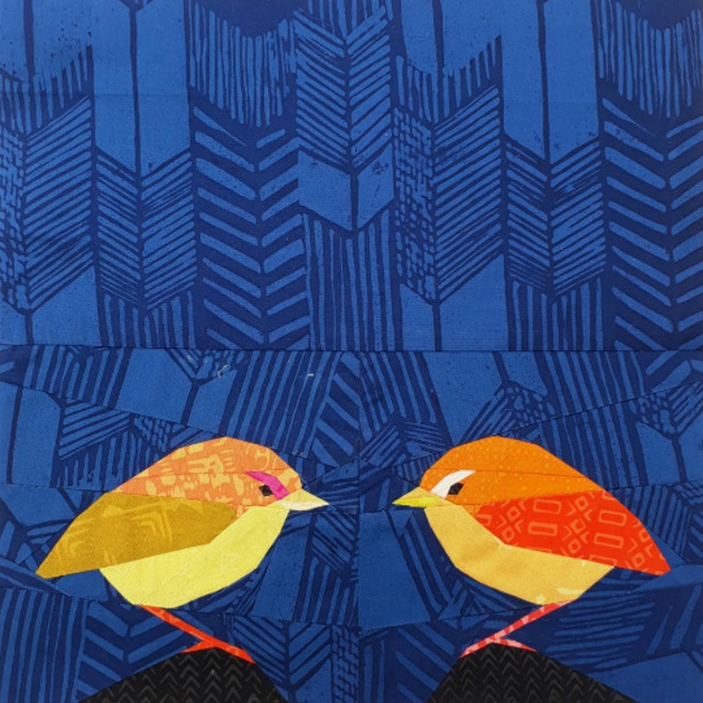 Wren Bird Quilt Pattern Bundle Foundation Paper Pieced 6 inch 12 inch image 4