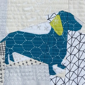 Mini Doxie Dachshund Paper Pieced Quilt Pattern