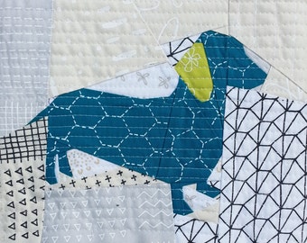 Mini Doxie Dachshund Paper Pieced Quilt Pattern