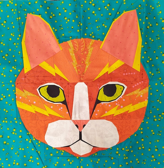 Flash Cat Foundation Paper Pieced Quilt Pattern 30 X 30 Inch Etsy