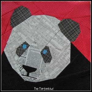 Panda Bear 12 Inch Foundation Paper Pieced Quilt Pattern