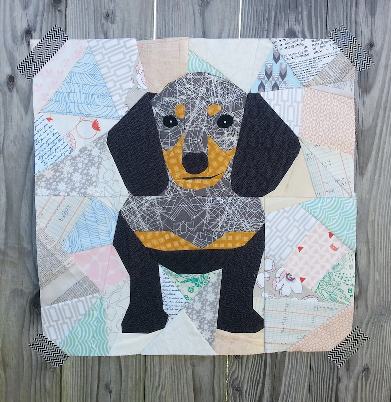 Doxie Dachshund 20 Inch Foundation Paper Pieced Quilt Pattern Etsy