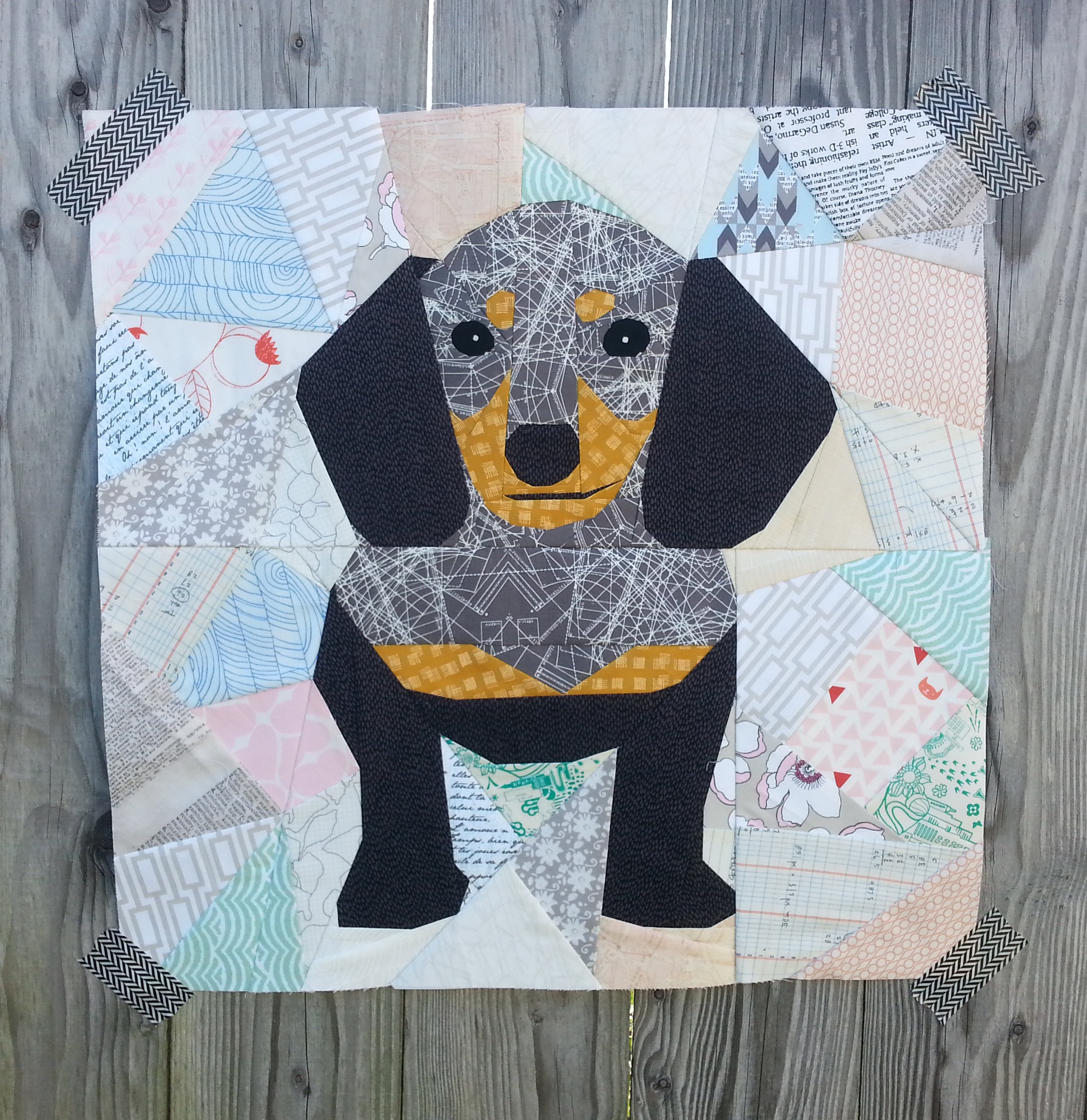 Doxie Dachshund 20 Inch Foundation Paper Pieced Quilt Pattern - Etsy, image size:2168x2232