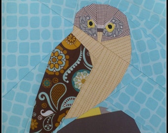 Morepork 12 Inch Foundation Paper Pieced Owl Quilt Pattern