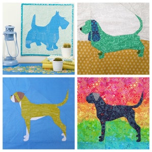 Pieced Pups Foundation Paper Pieced Dog Quilt Pattern Bundle for dog lovers, animal lovers