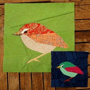 Wren Bird Quilt Pattern Bundle Foundation Paper Pieced 6 inch 12 inch image 3