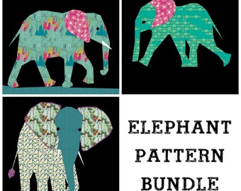 Elephant Foundation Paper Pieced Quilt Pattern Bundle