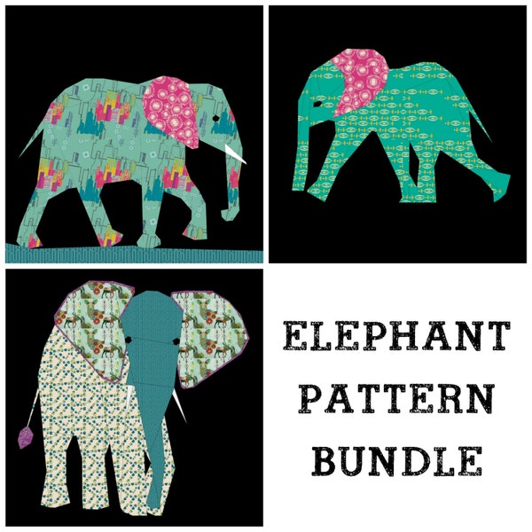 Ensemble de motifs de courtepointe en papier Elephant Foundation