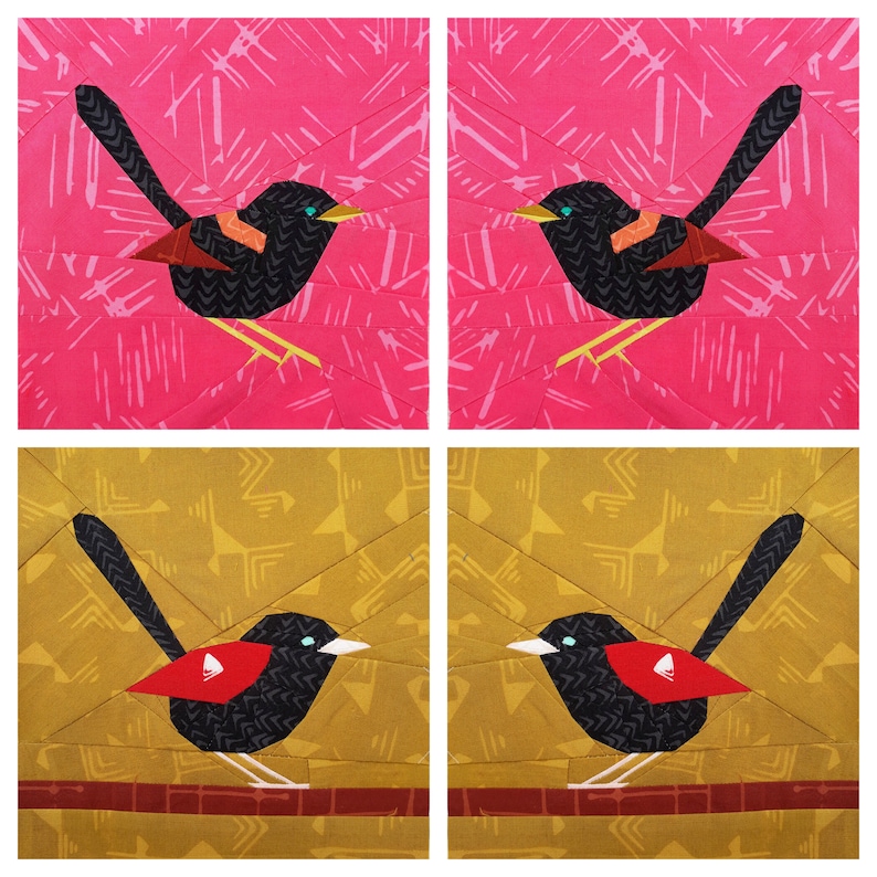 Wren Bird Quilt Pattern Bundle Foundation Paper Pieced 6 inch 12 inch image 9