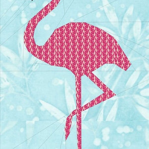 Flamingo A Foundation Paper Pieced Bird Safari Quilt Pattern 12 x 16 pouces image 2