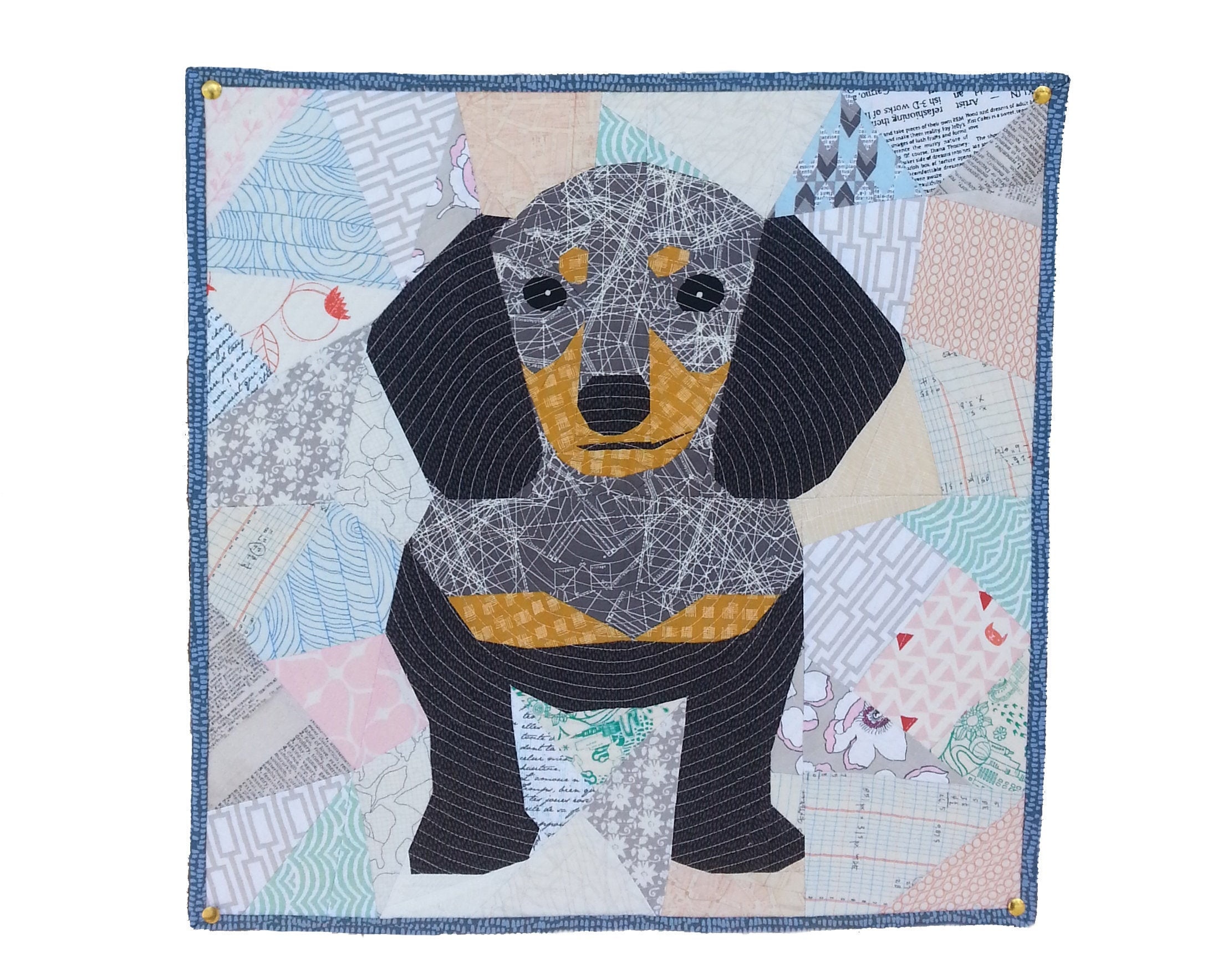 Doxie Dachshund 20 Inch Foundation Paper Pieced Quilt Pattern Etsy Canada