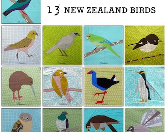 New Zealand Native Birds Foundation Paper Pieced Quilt Patterns