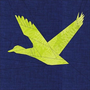 Flying Duck- A Foundation Paper Pieced Quilt Pattern- Block 7 of The In Flight Quilt-Along