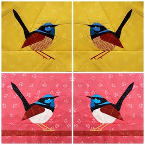 Wren Bird Quilt Pattern Bundle Foundation Paper Pieced 6 inch 12 inch image 8