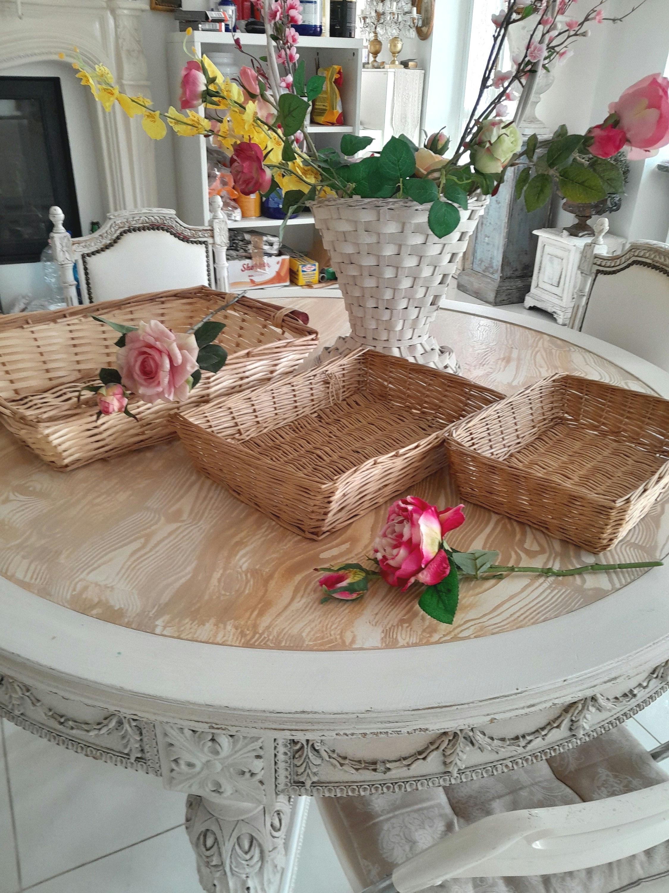 NEW! Set of 3 Vintage French Wicker Baskets for Cutlery, Napkins ...