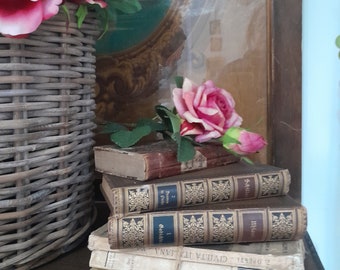 Collection of 45 old italian books,wonderful display,home or shop,shabby chic decoration,italian library,time worn patina,yellowish paper