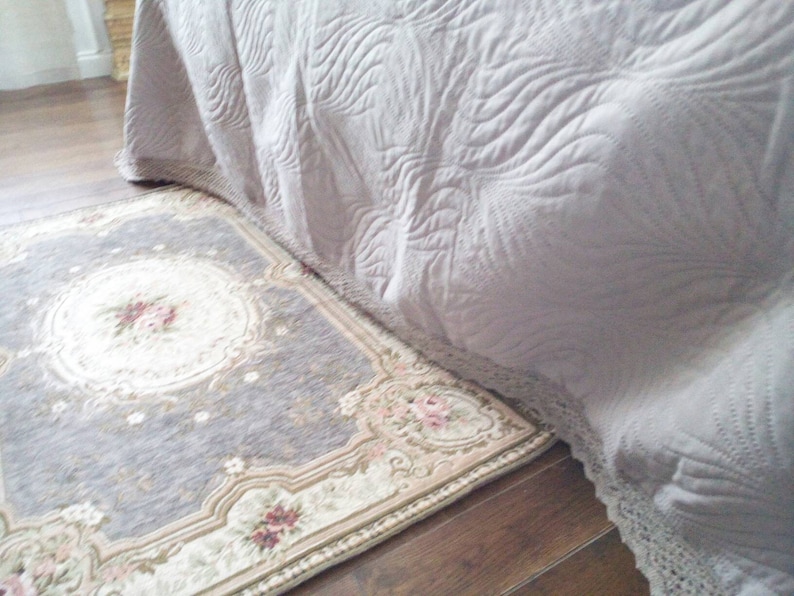 KING SIZE Taupe Quilted Throw Boutis Poly/cotton Etsy