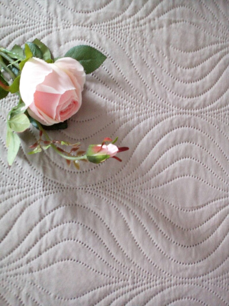 KING SIZE Taupe Quilted Throw Boutis Poly/cotton Etsy