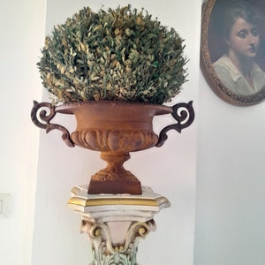 NEW! CAST IRON rusty eared medicis urn vase jardiniere french garden italian baroque greenhouse orangerie versailles chatau tuscany villa