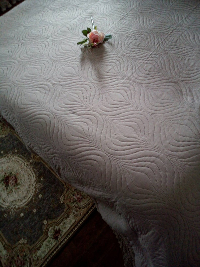 KING SIZE Taupe Quilted Throw Boutis Poly/cotton Etsy