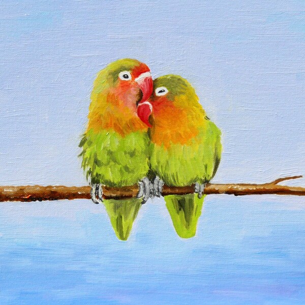 Lovebirds Wall Art Etsy