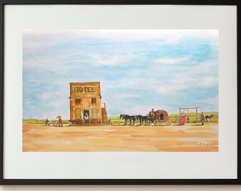 The English Landscape, PRINT, limited edition, Wild west art, Cowboy art, Emily Blunt, Cornelia Locke, Eli Whipp, Hugo Blick, by al hayball