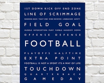 Football -  Sports Decor - Personalized Prints - Playroom Prints, Kids Wall Art, Sports Art, Kids Sports Decor, Typography, Boys Wall Art