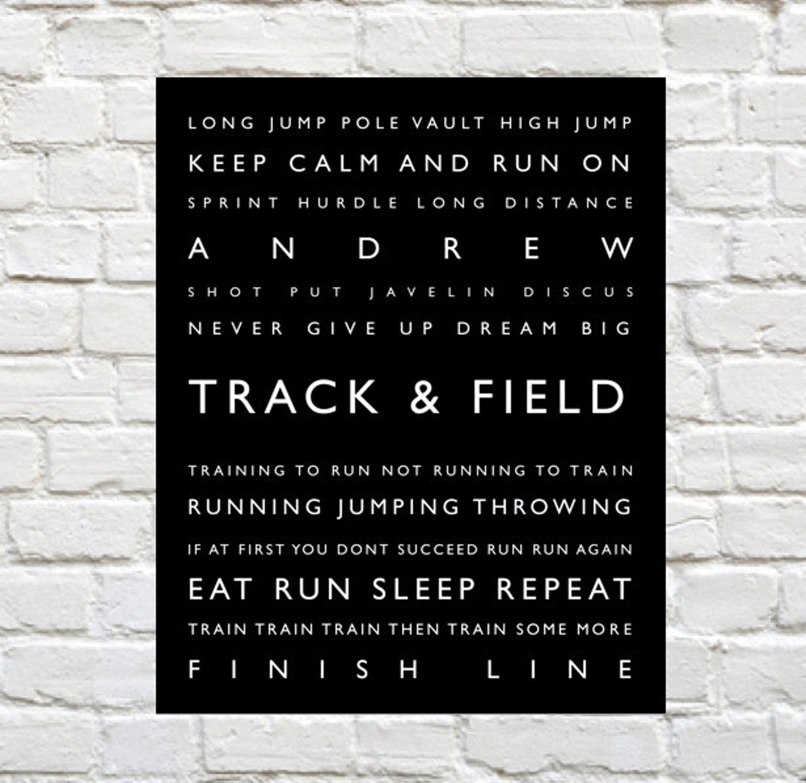 Track and Field Personalized Sports Decor Sports Art Etsy