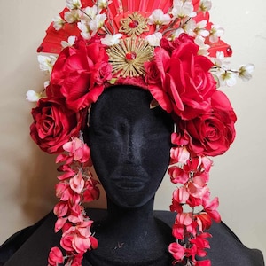 Red Fan Headpiece
