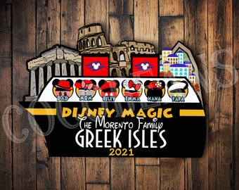 Custom Disney Greek Isles Cruise, Greece,  Mickey Magnets family inspired
