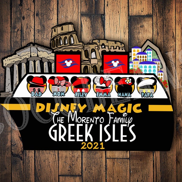 Custom  Greek Isles Cruise, Greece,  Mickey Magnets family inspired