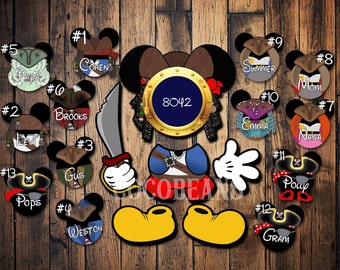 Pirate porthole magnet, a pirate's life for me, pirate mouse